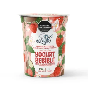 YOGURT BEBIBLE SIN LACTEOS, BASE DE COCO SABOR FRESA